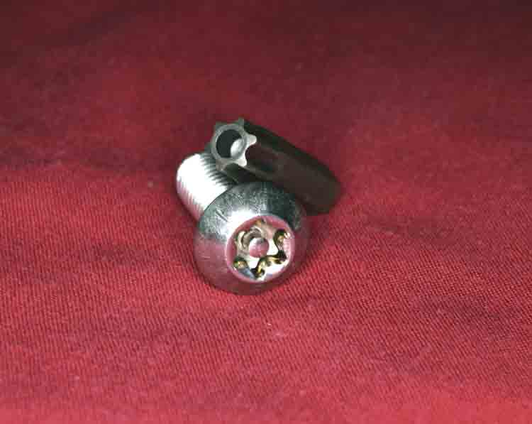 Ducato steering lock image - Torx anti-tamper bolts