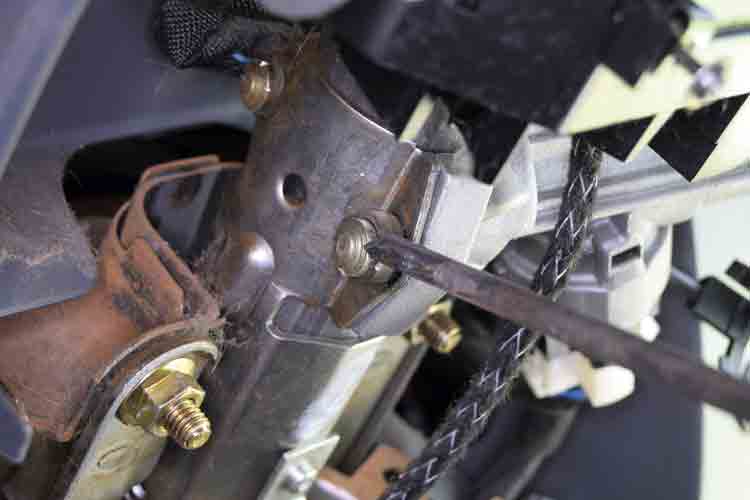Ducato steering lock image - chisel to remove shear bolts