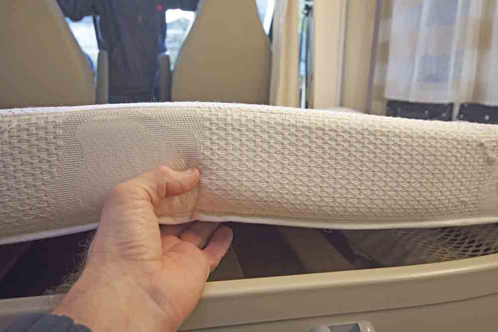 Bed mattress in a motorhome