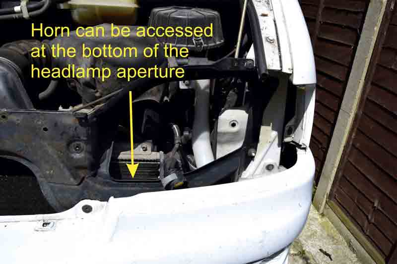 The location of a horn in a motorhome