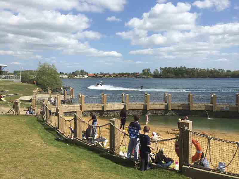 Image of children playing by the beach at Tattershall Lakes in Lincolnshire