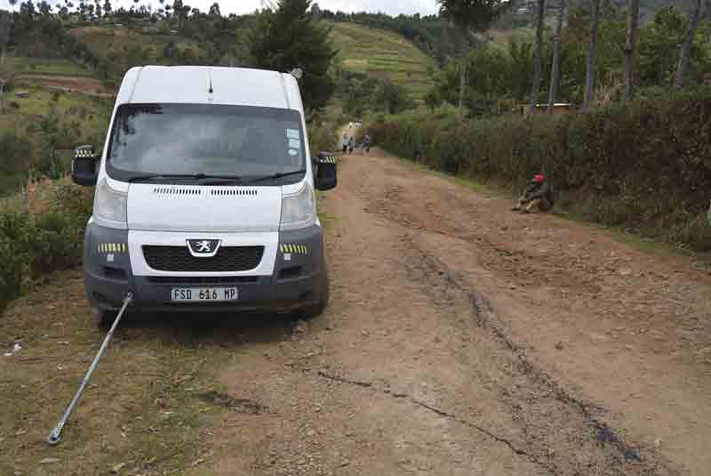 Image of a campervan getting a tow