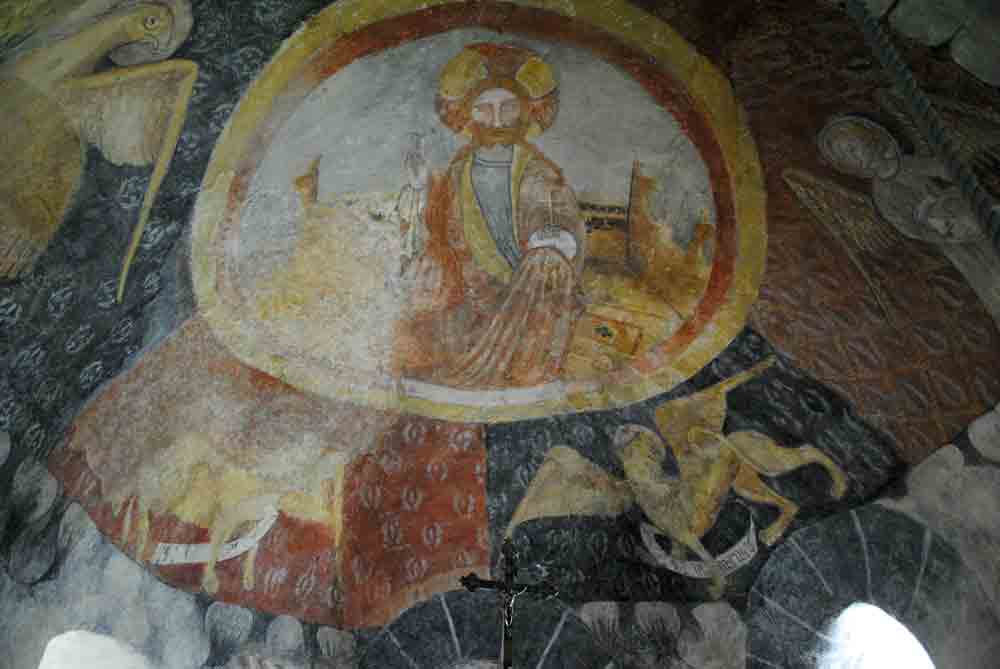 Image of a painting in Bousselargues church, in France