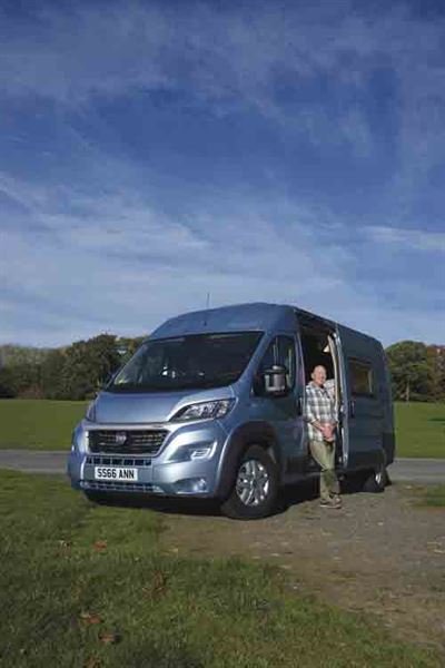 Martin Senior with his self-built campervan - picture courtesy of Peter Rosenthal
