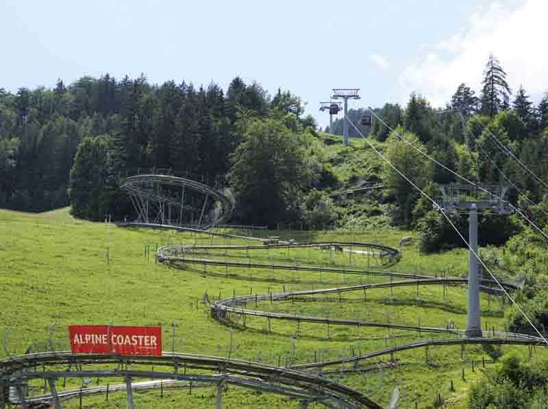 The Alpine coaster at the mountain in Lienz