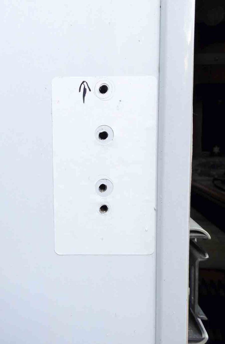 A fitting template with four drilled holes