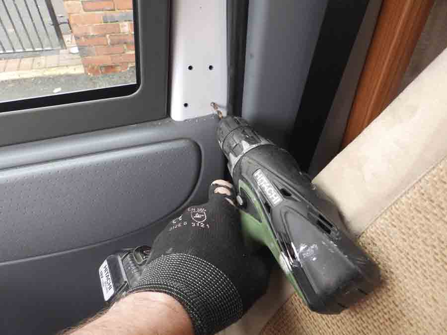 Pilot drill the holes