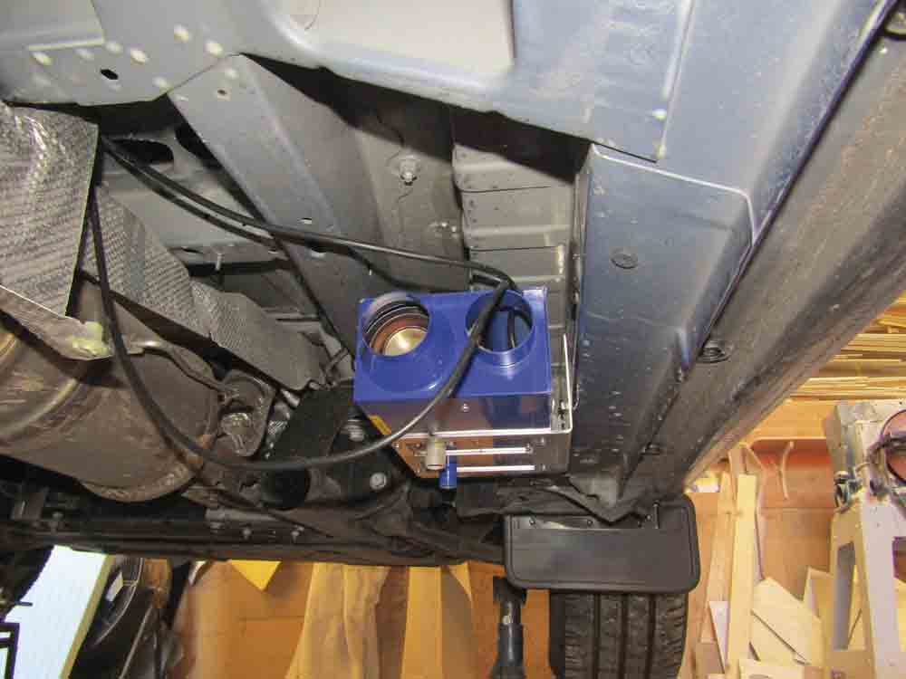 Securing the heart in place under the campervan