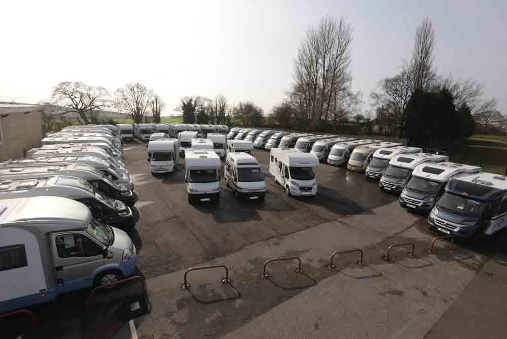 Image of a large selection of motorhomes