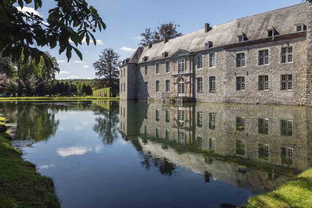 The chateau at Les Jardins d’Annevole, Anhee, Belgium
