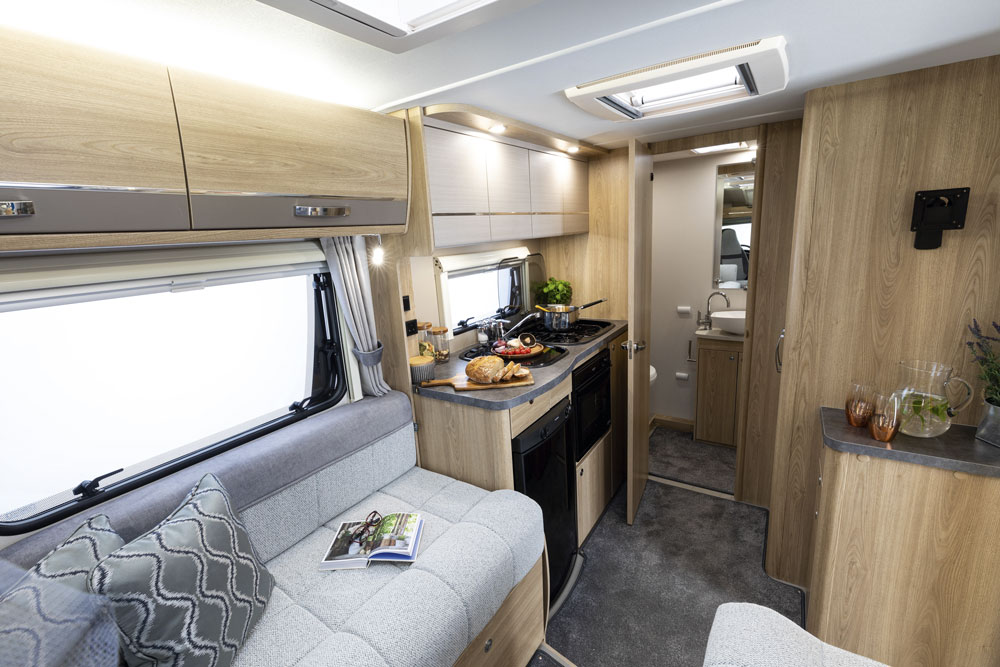 The kitchen in the Elddis Accordo