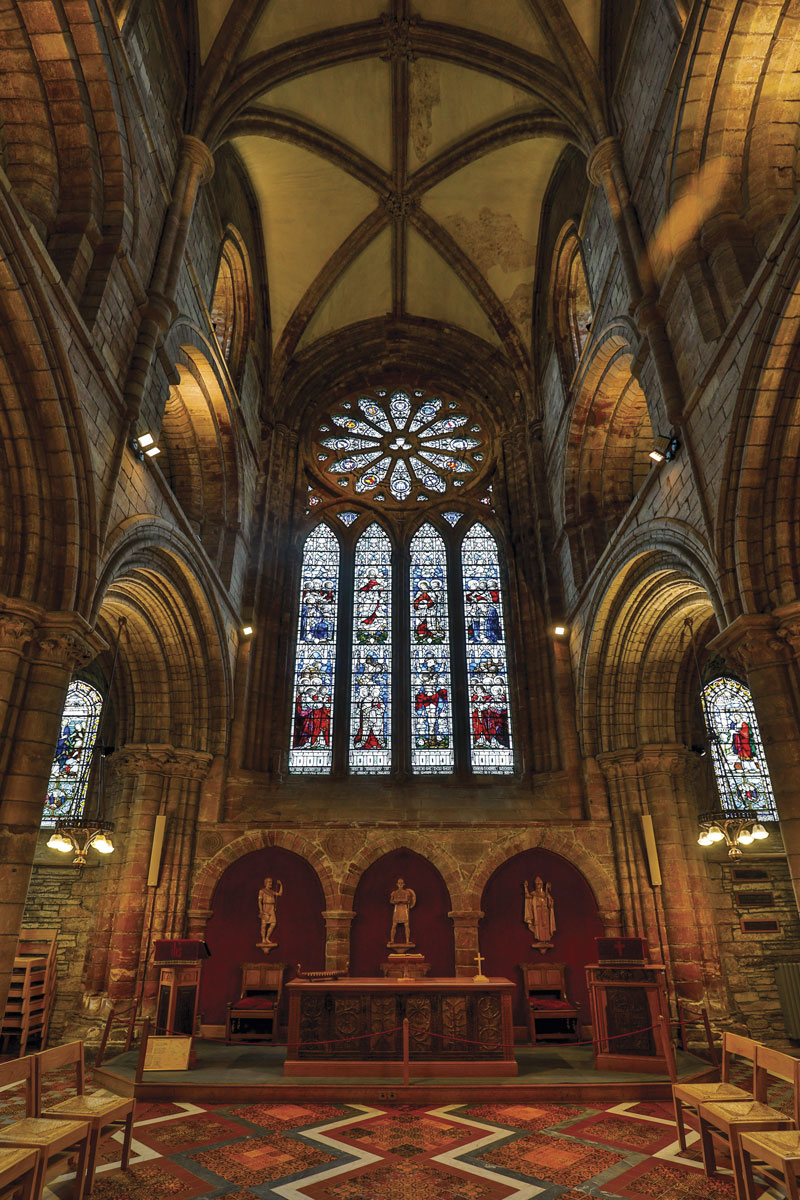 The interior of a church in Shetland