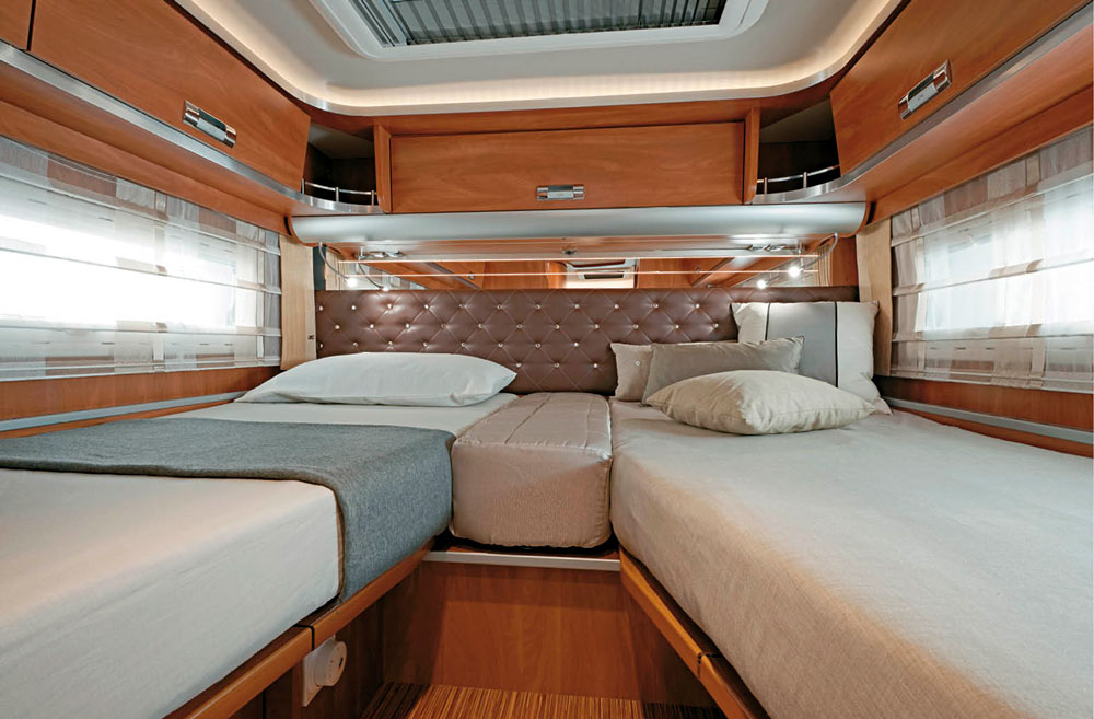 The bedroom in the Kreos 5009 motorhome
