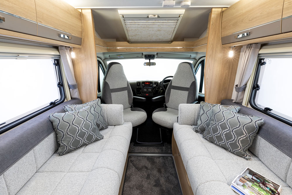 The side-facing sofas in the Elddis Accordo 105 motorhome