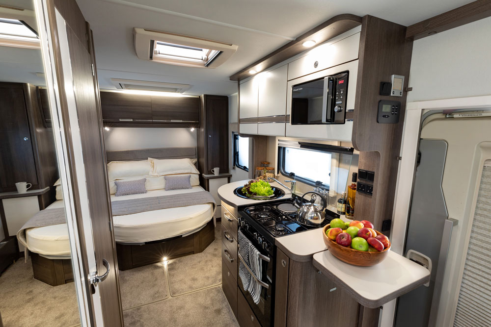 The interior of the Elddis Encore 250 motorhome