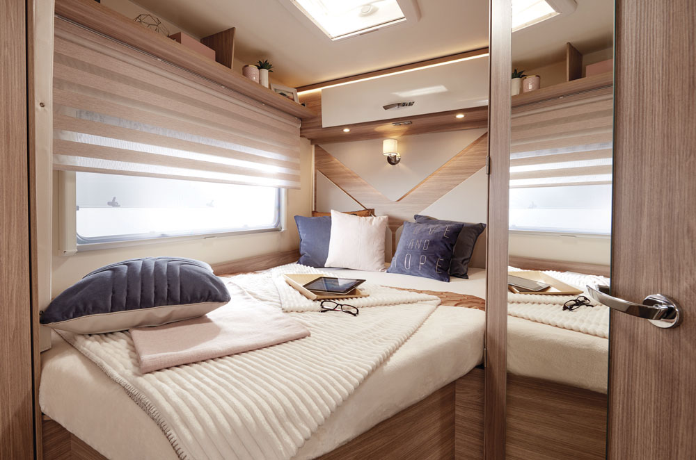 The bedroom in the Burstner Lyseo M Harmony Line T 660 motorhome
