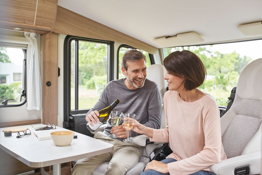 The interior of the Carado I 338 motorhome