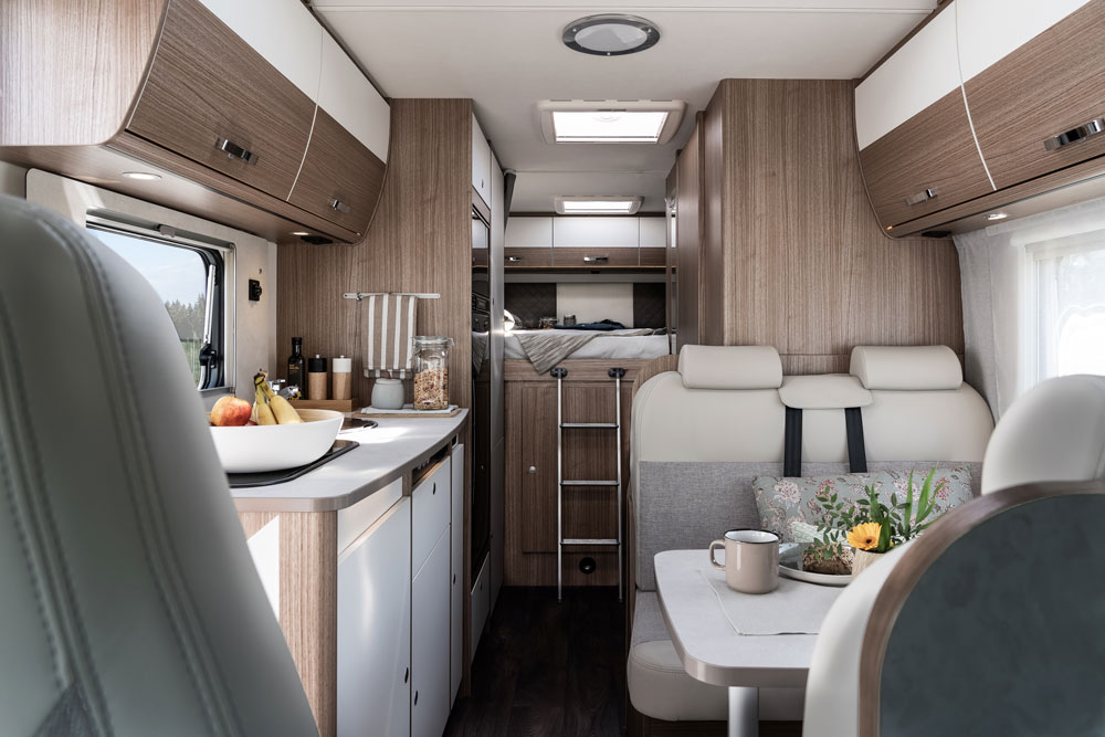 The interior of the Carado A 464 motorhome