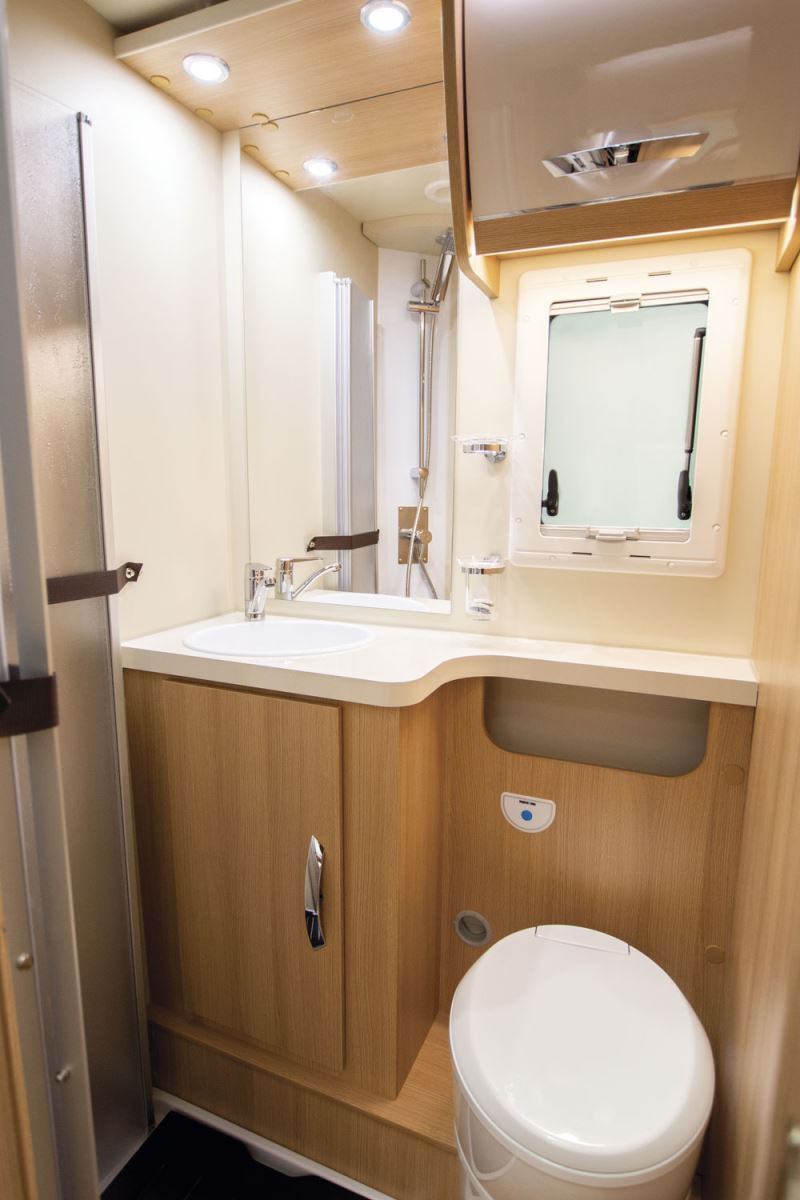 The washroom in the McLouis Fusion 331 motorhome