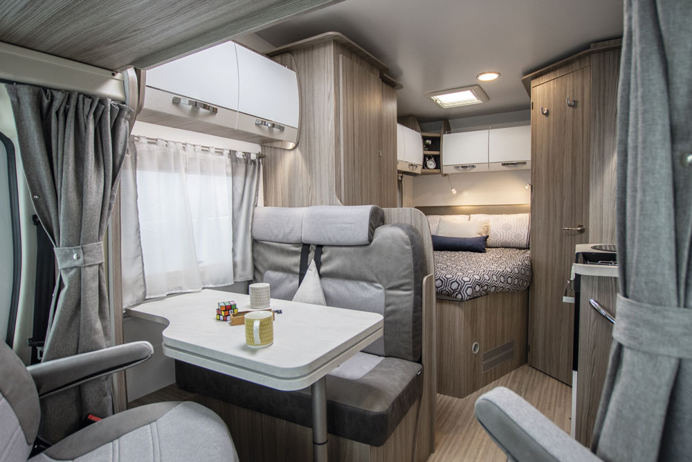 The interior of the Benimar Primero 331 motorhome