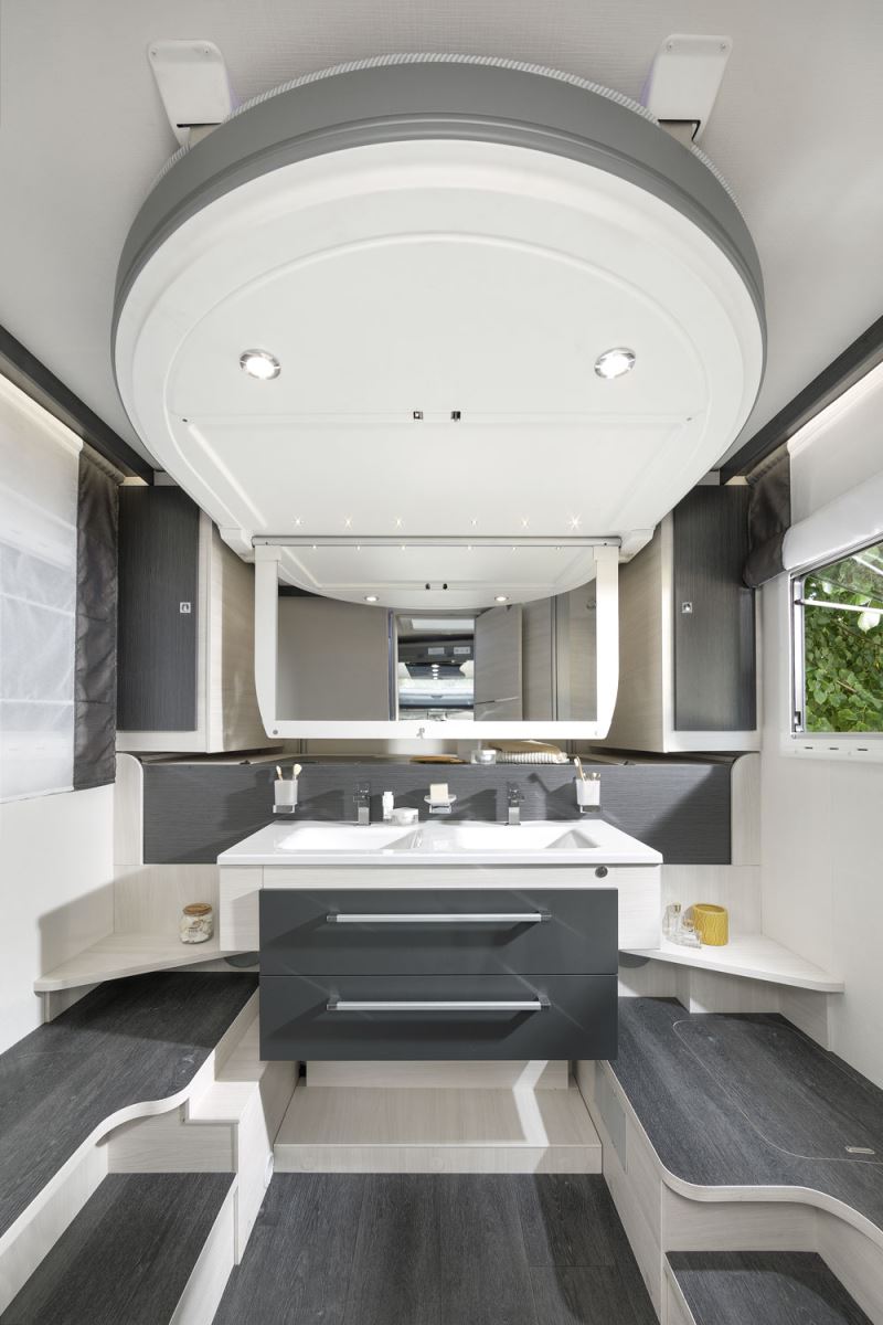 The washroom in the Chausson 778 motorhome