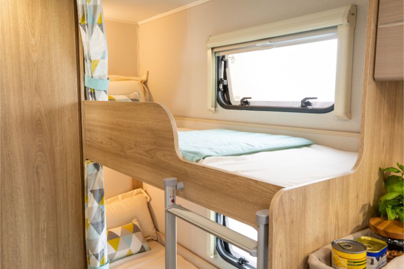 Bunk beds in the Xplore 586 caravan