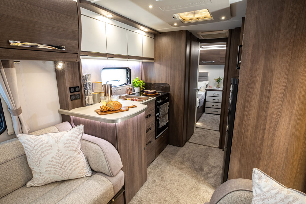 The interior of the Buccaneer Clipper caravan