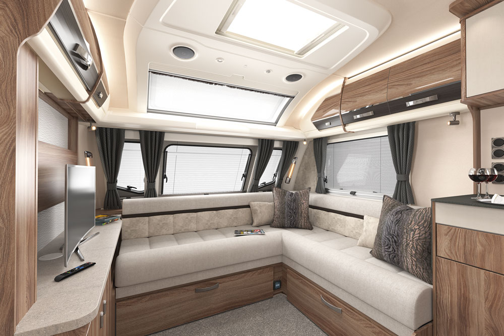 The interior of the Swift Elegance Grande caravan