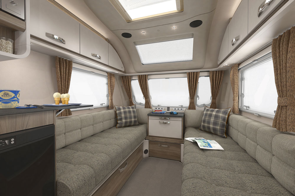 The interior of the Swift Sprite caravan