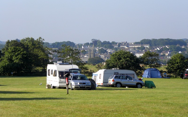 Caravans pitching up at Trewan Hall Trewan Hall