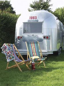 An Airstream caravan at Vintage Vacations on the Isle of Wight