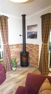 Living room with cosy fire