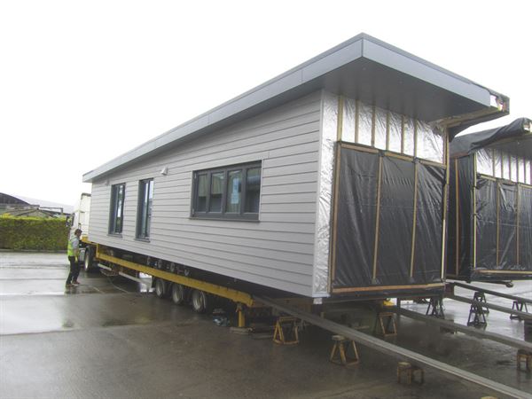 A Lissett Halcyon being loaded onto a lorry at the factory 