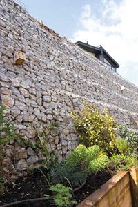 It has some amazing features including this magnificent stone bank