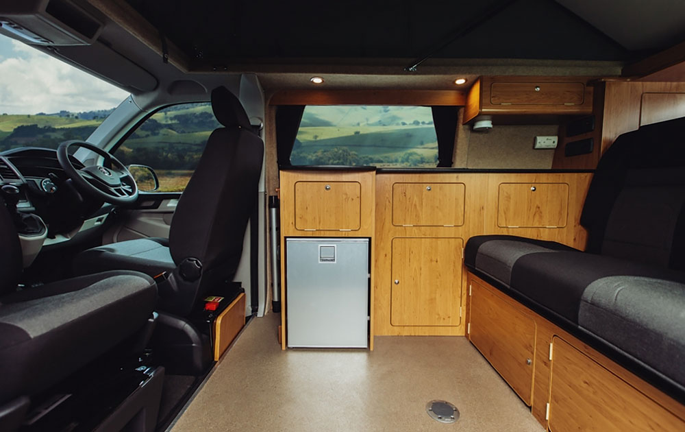 The interior of the Hillside Birchover S campervan