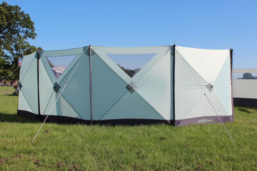 A windbreak for a caravan