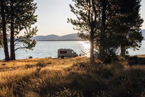 Freedom camping spot at Lake Pukaki