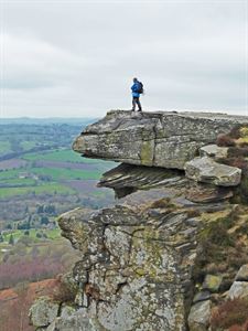 One of the rock overhangs on Curbar Edge