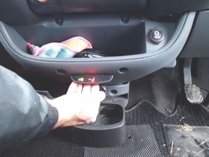 Locate the display unit under the dashboard