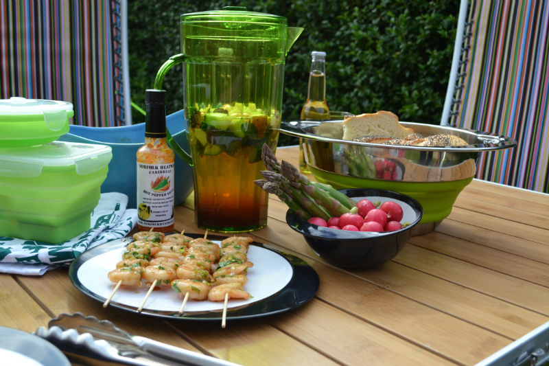Food on a camping table Food on a camping table