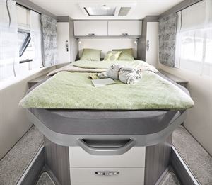 The double bed in the Hobby OnTour Edition