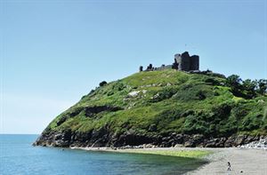 A close-up view of Criccieth Castle