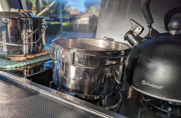 Pots and pans with a kettle (photo by Iain Duff) Pots and pans with a kettle (photo by Iain Duff)