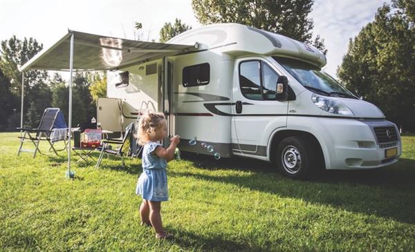 Motorhome campsite picture courtesy of Bunk Campers