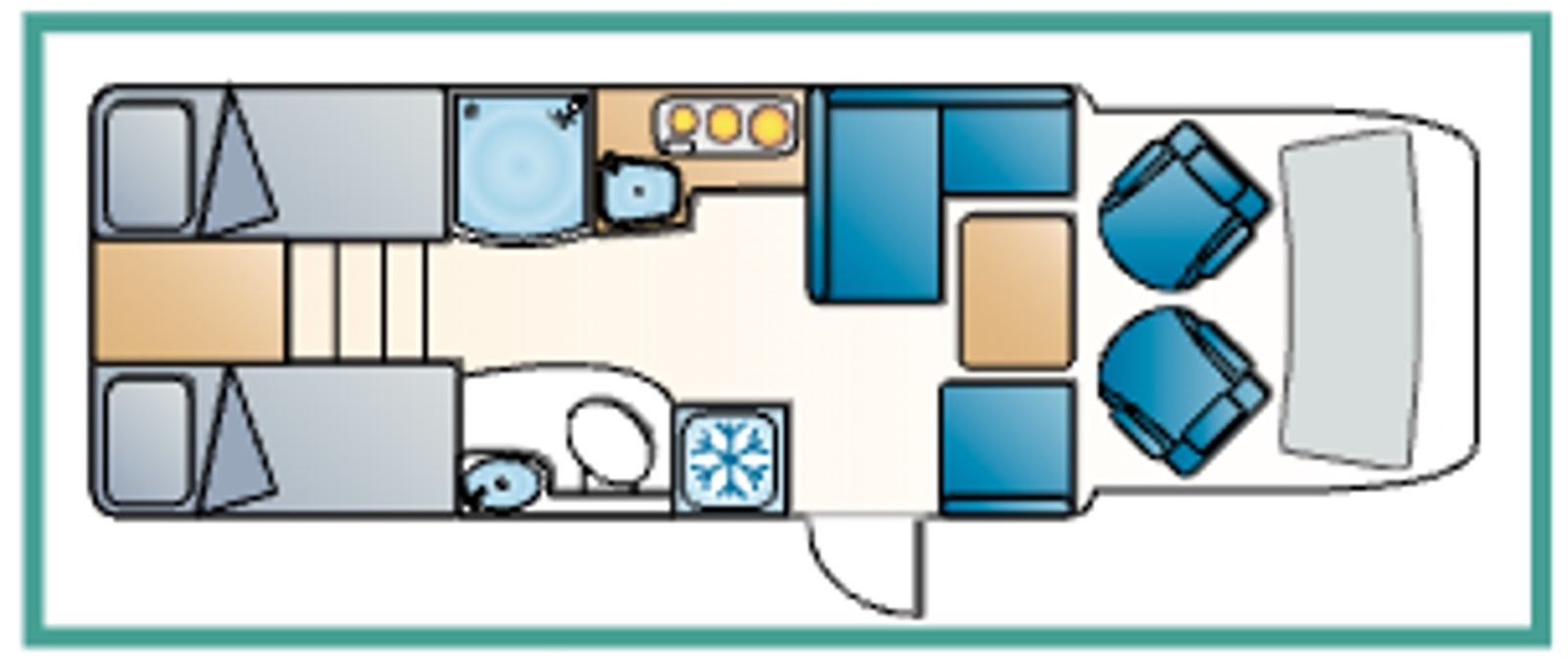A transverse fixed bed layout A transverse fixed bed layout