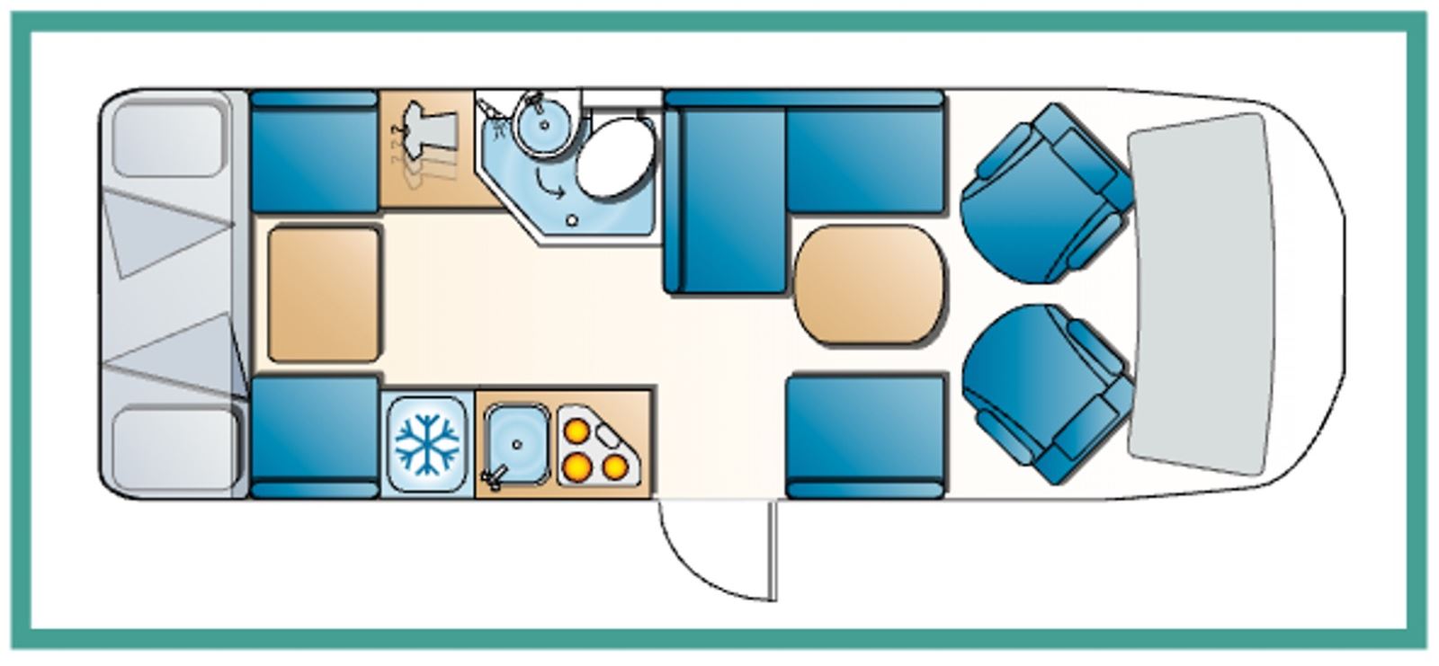 A bunk bed layout