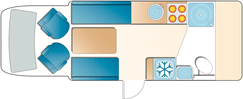 Front lounge layout campervan