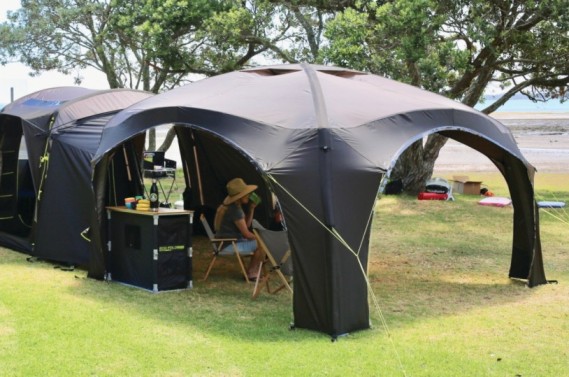 An integrated awning area
