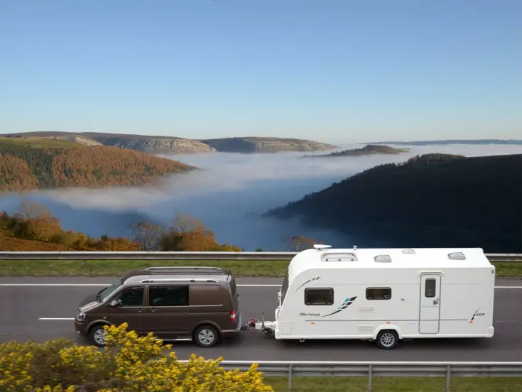 Towing a caravan Towing a caravan