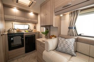 The kitchen inside the Autoquest 115 (photo courtesy of Elddis) The kitchen inside the Autoquest 115 (photo courtesy of Elddis)